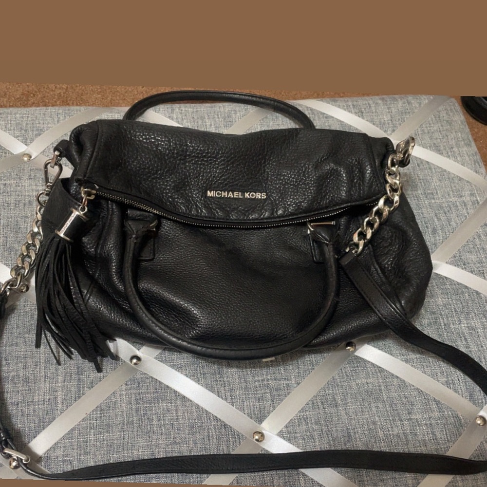 Michael Kors Black Textured Shoulder Bag